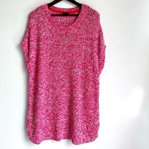 J Jill Women's Wearever Collection Red White‎ Knit Cotton Top Size Large